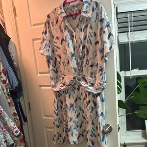 Reitmans Blue and White Patterned Mini Dress